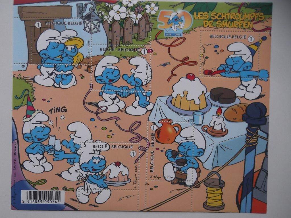 BL159 De Smurfen - Les Schtroumpfs MNH, Postzegels en Munten, Ophalen of Verzenden, Postfris, Frankeerzegel