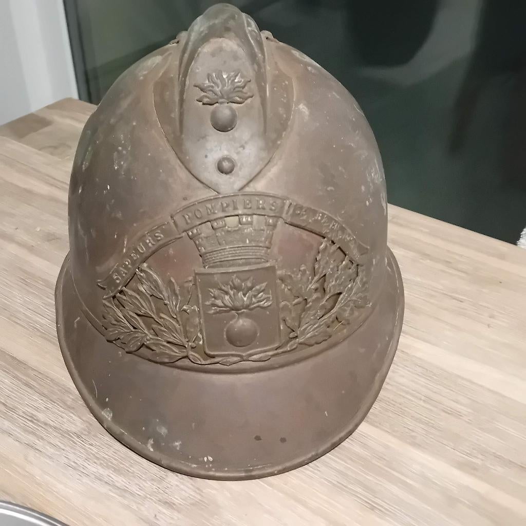 Casque de sapeurs-pompiers français du XIXe siècle, Collections, Enlèvement ou Envoi, Armée de terre, Casque ou Béret