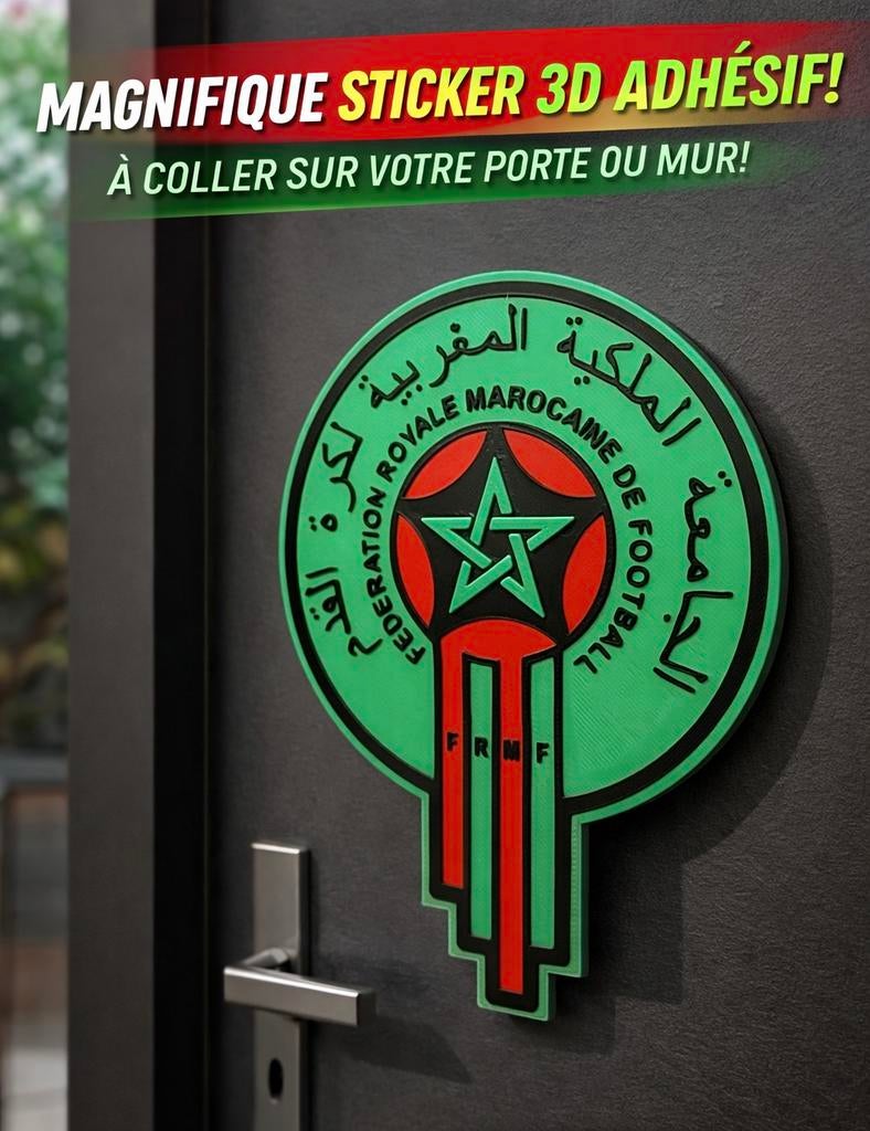 Sticker 3D Rigide Équipe Nationale Marocaine FRMF, Neuf, Enlèvement, Sport, Autres formes
