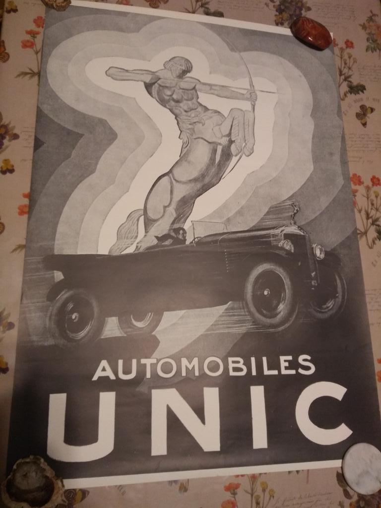 Vintage reclameposters  oa peugeot (1926) & automobiles  uni, Verzamelen, Ophalen of Verzenden, A1 t/m A3, Reclame, Rechthoekig Staand