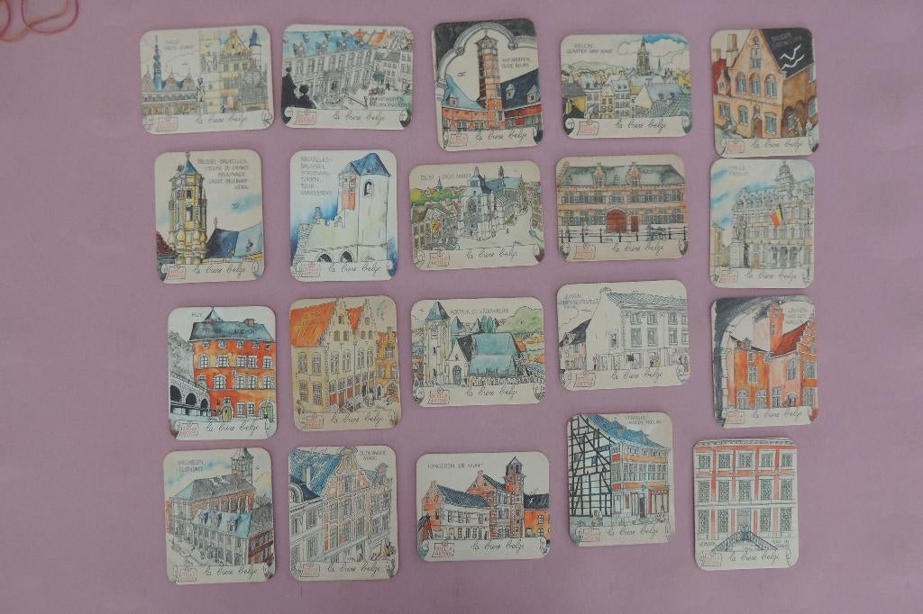 Série de dessous de verre Stella Artois : La bière Belge, Collections, Enlèvement ou Envoi, Utilisé, Sous-bock, Stella Artois