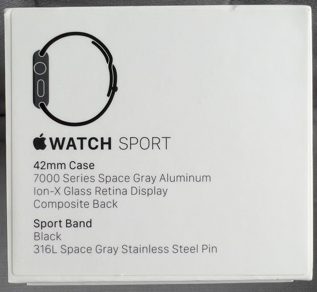 Apple Watch 42mm Serie 0 Sport A1554 (EMC 2871) 8 GB, Telecommunicatie, Ophalen, Gebruikt