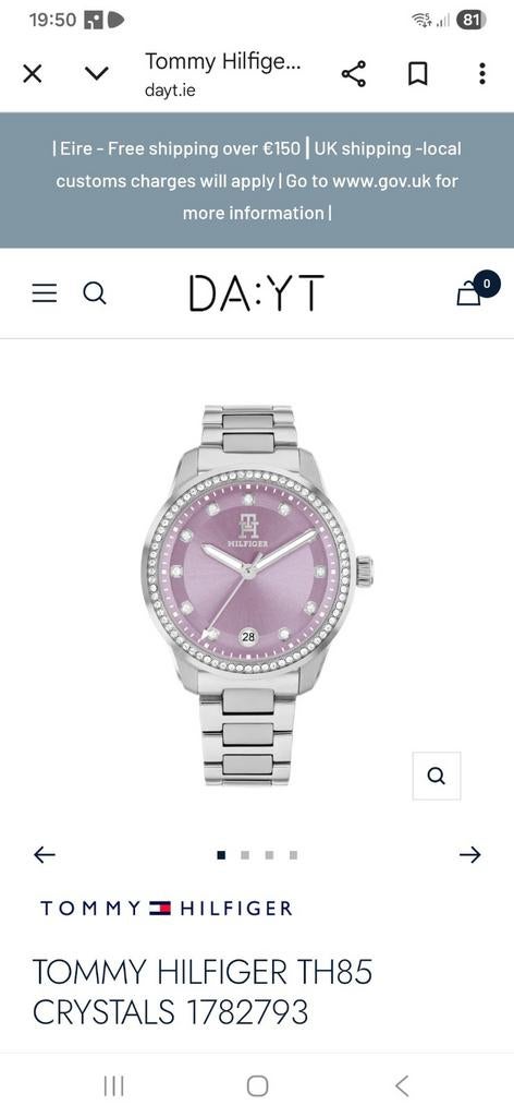 Nieuwe Tommy Hilfiger dameshorloge, Ophalen