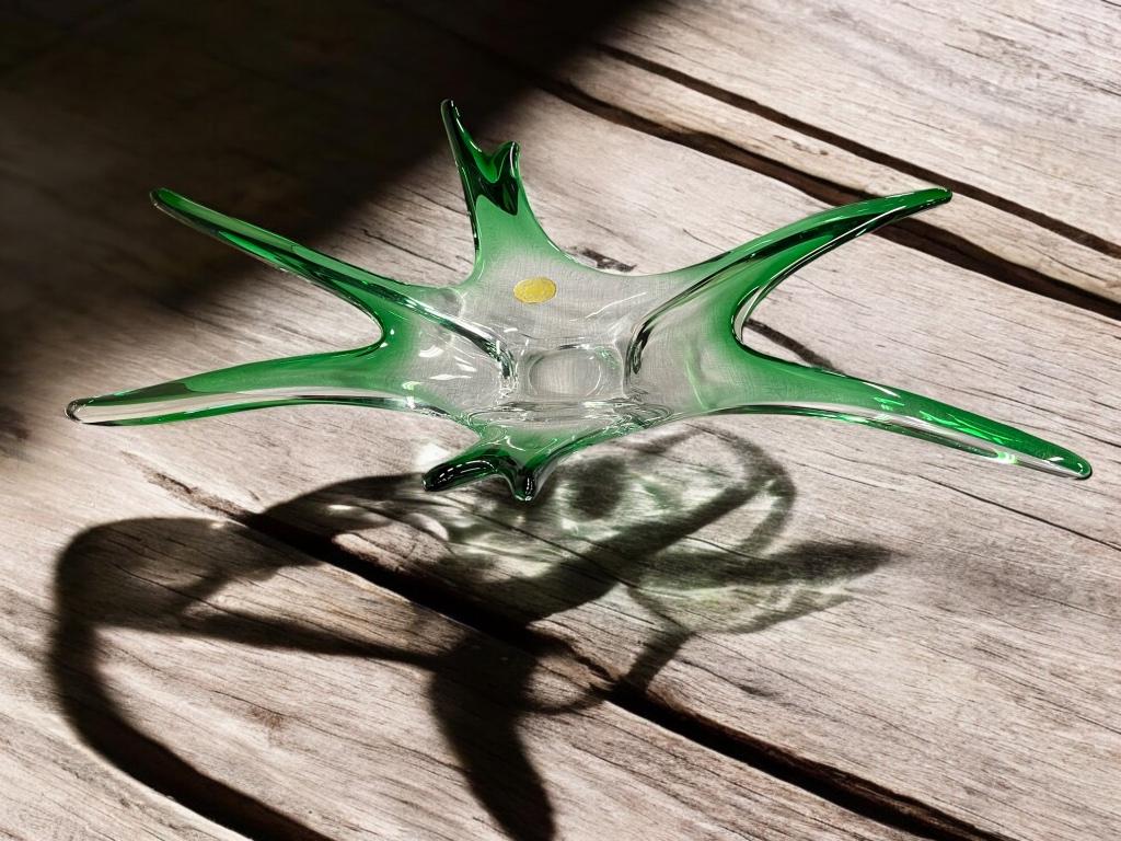 décoration vintage en verre vert/bol Braine Le Comte, Enlèvement ou Envoi