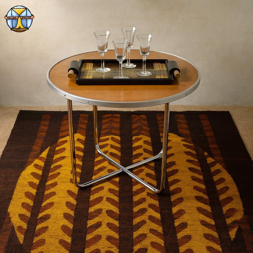 Vintage Salontafel - My Home Bas van Pelt (chroom en hout), Overige houtsoorten, Gebruikt, 50 tot 100 cm, Vintage  / mid century  / dutch design / art deco