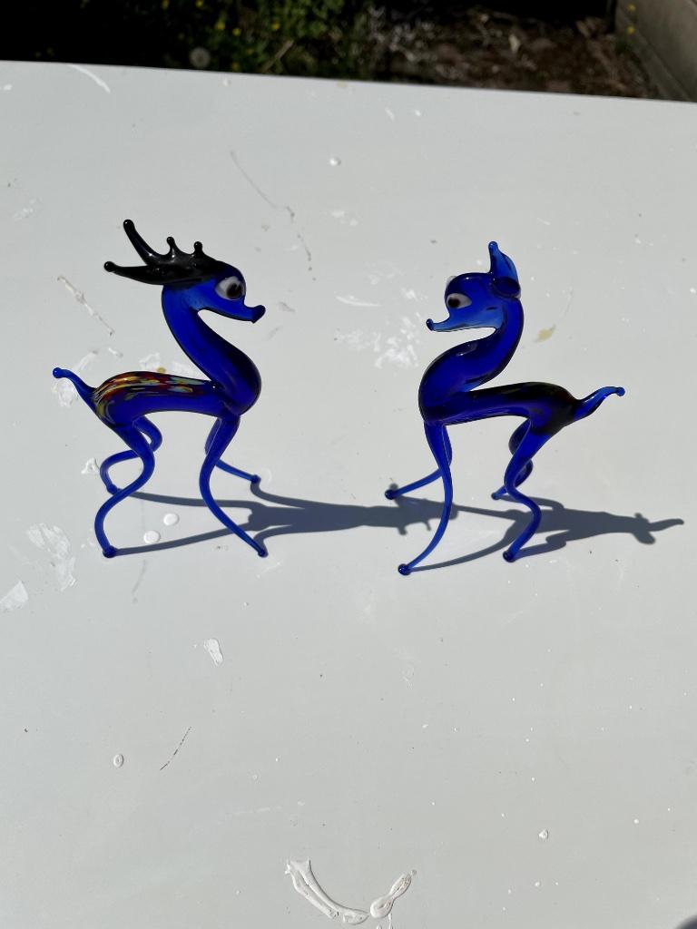 animaux en verre Murano . Le bleu est magnifique..., Antiquités & Art, Enlèvement