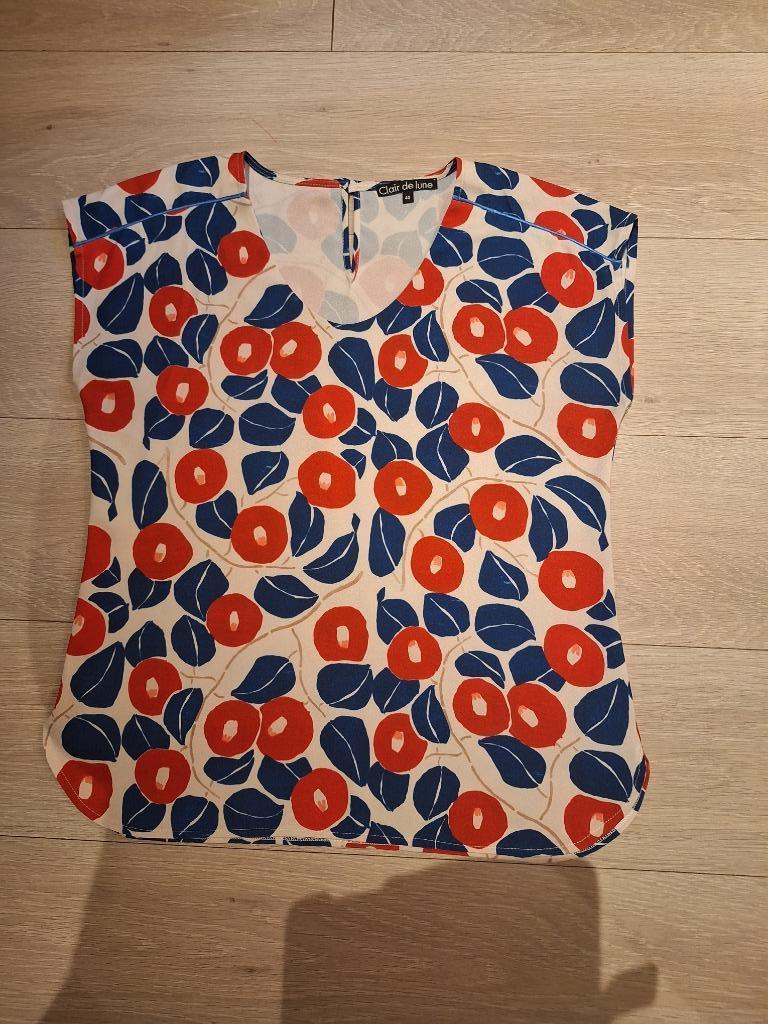 Blouse, merk Clair de lune, maat 40, wit met patroon, Kleding | Dames, Maat 38/40 (M), Wit, Nieuw, Ophalen of Verzenden