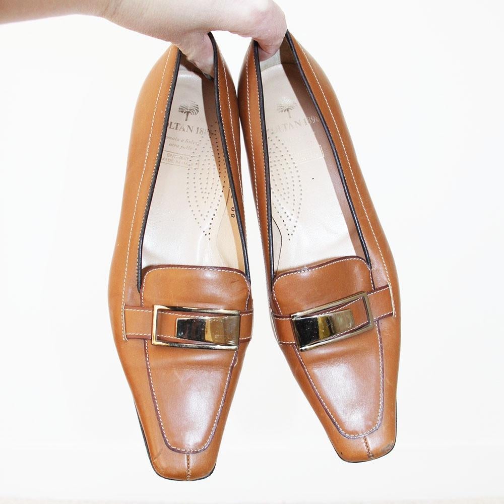 Magnifiques mocassins en cuir Voltan -S13 (Taille 38½) €50,-, Voltan, Brun, Sabots, Envoi