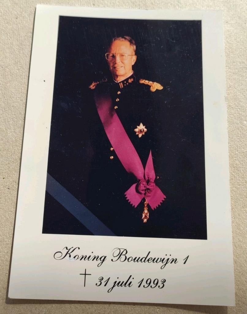 Koning Boudewijn l  Rouwkaart 1993, Verzamelen, Bidprentjes en Rouwkaarten, Ophalen of Verzenden, Rouwkaart