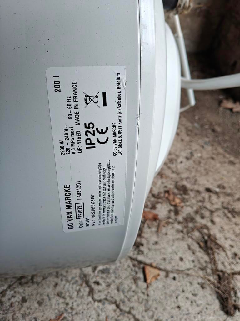 Chauffe eau électrique Van Marcke Go 200l, Bricolage & Construction, Enlèvement, Chauffe-eau