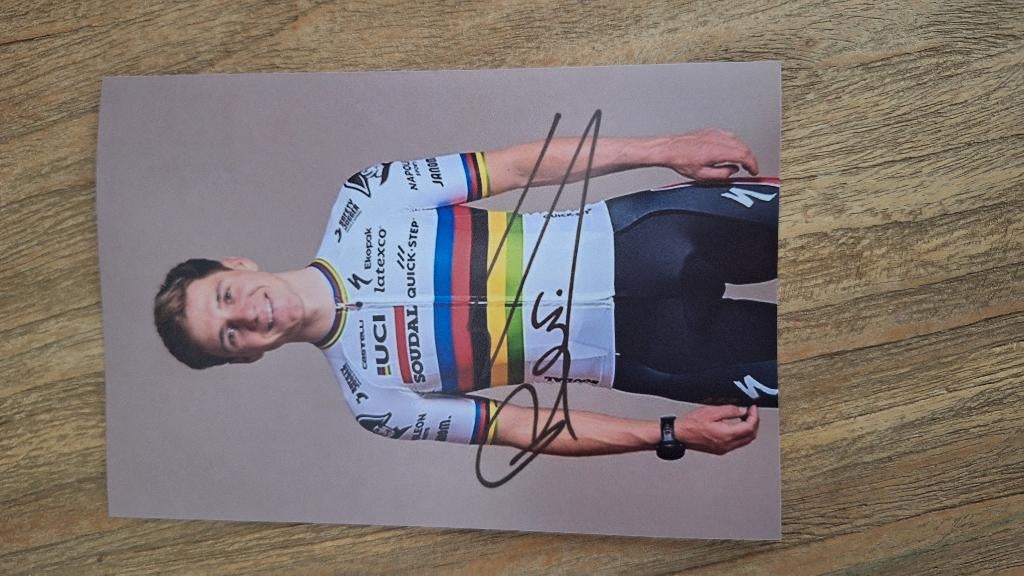 Foto Remco Evenepoel met handtekening (print) Wereldkampioen, Verzenden, Nieuw, Overige typen
