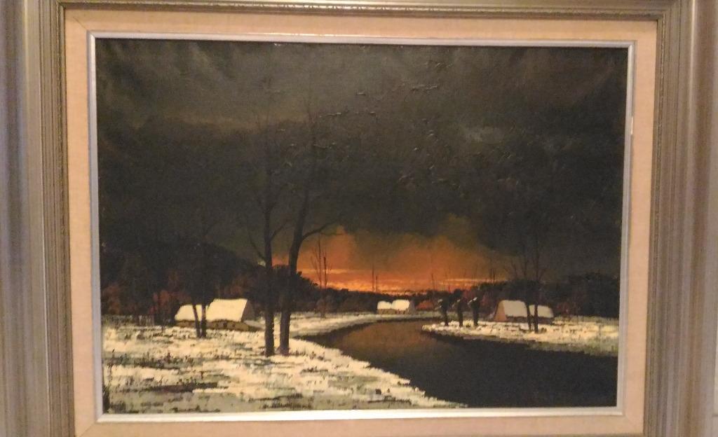 Wintergloed Piet Mees olie/doek, Antiek en Kunst, Ophalen