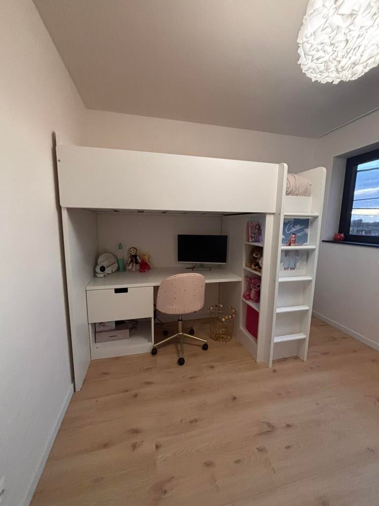 Ikea hoogslaper, bureau, kleerkast en matras, Ophalen, 100 cm, Hoogslaper, Eenpersoons