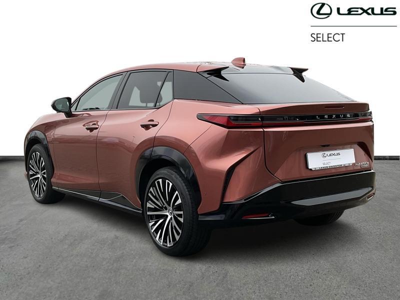Lexus RZ 450e Privilege Line AWD + PANO, Auto's, Lexus, Automaat, Parkeersensor, Zwart, Bruin