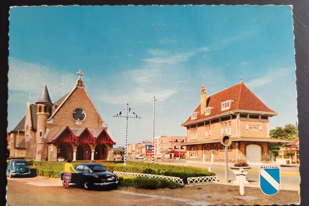 Carte vintage WESTENDE gare STATION du TRAM TOP, Collections, Enlèvement ou Envoi