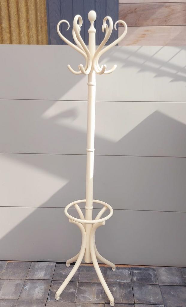 Porte-manteau vintage sur pied, blanc crème Thonet, Comme neuf, Bois, Portemanteau sur pied, 150 à 200 cm