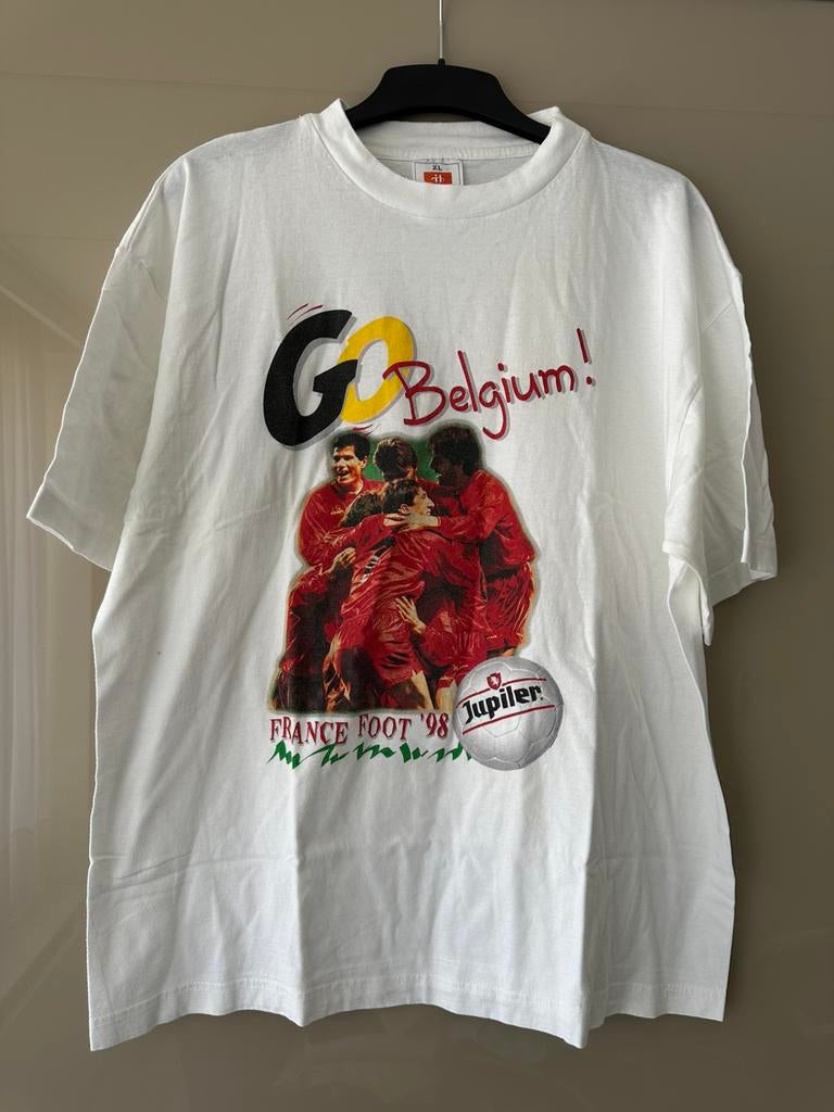 Exclusieve retro t-shirt België WK 1998 in nieuwstaat, Ophalen of Verzenden, Zo goed als nieuw, Maat 56/58 (XL)