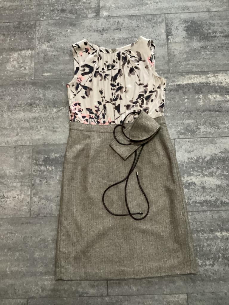 Jurk Gigue 40/42, Beige, Ophalen of Verzenden, Zo goed als nieuw, Knielengte