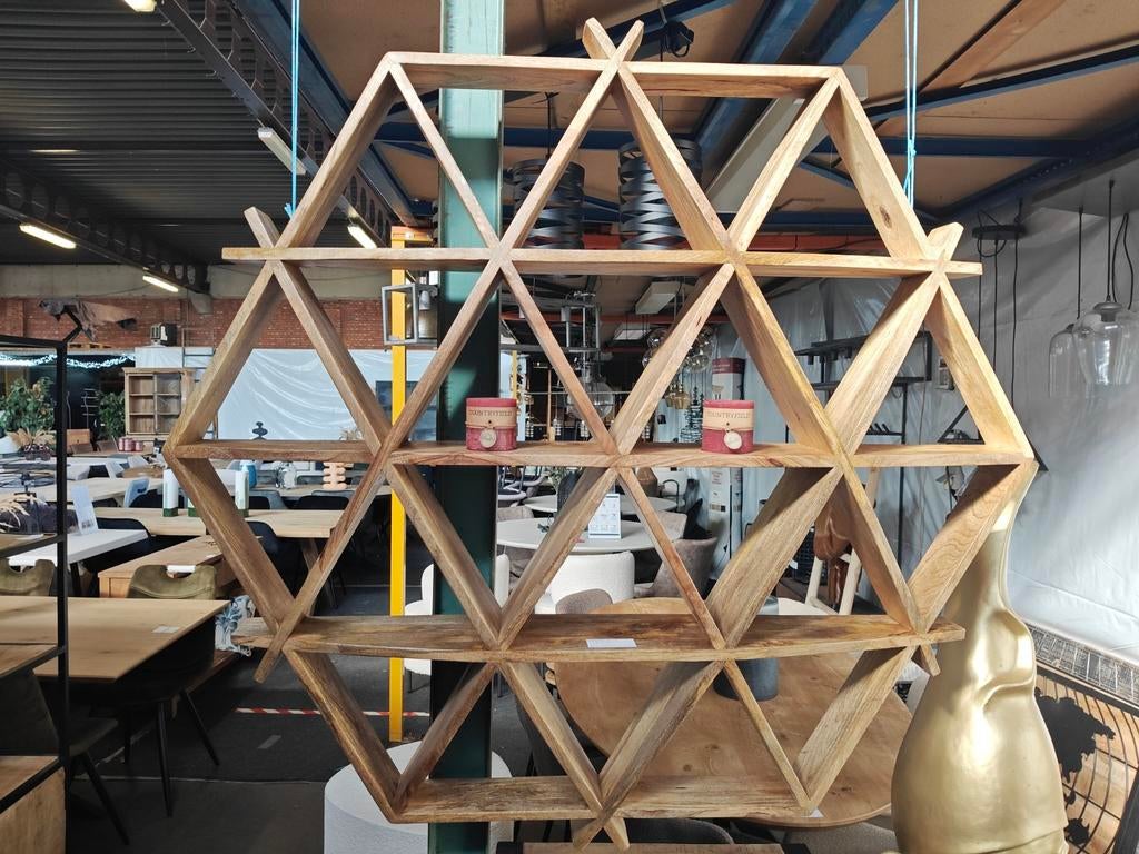 Zeshoekig wandrek mangohout (outlet), Huis en Inrichting, Ophalen, Nieuw