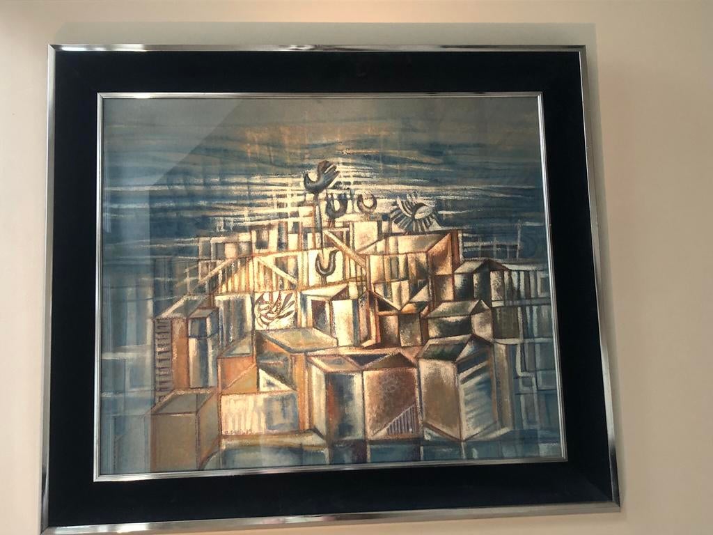 Tableau pastel du peintre liégeois Alain Denis, Antiquités & Art, Art | Peinture | Abstraite, Enlèvement