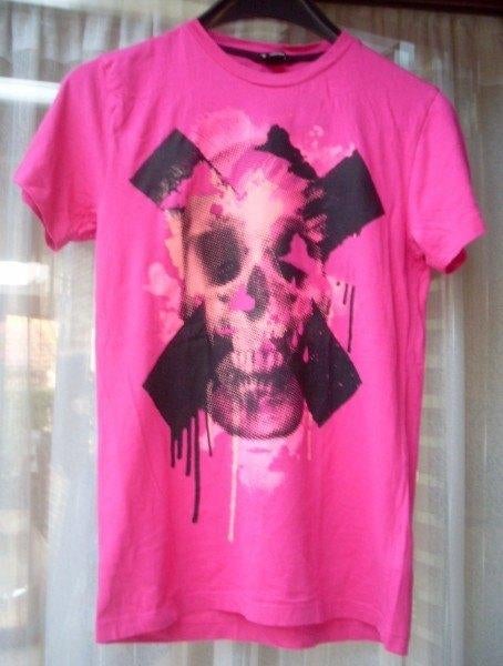 T-shirt met doodskop van H&M maat 158-164, Kinderen en Baby's, Kinderkleding | Maat 164, H&M, Ophalen of Verzenden, Zo goed als nieuw