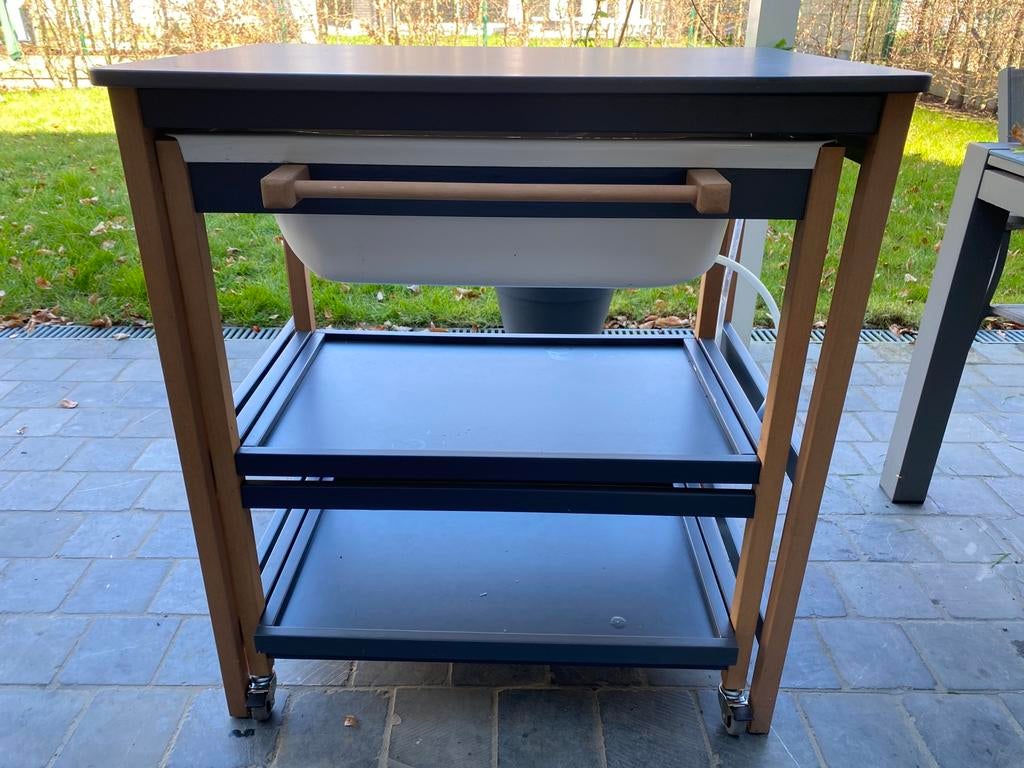 Verzorgingstafel met babybadje quax, Gebruikt, Badje, Standaard, Ophalen