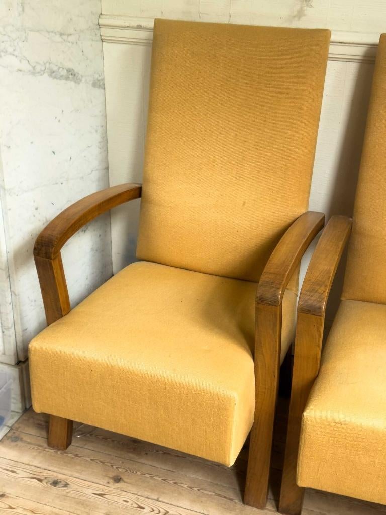 Lot de 4 fauteuils vintage en bois massif – design épuré, Enlèvement, Utilisé, Bois