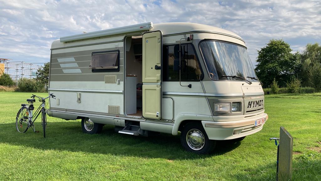 Oldtimer hymermobil mercedes OM602, Auto's, 4 zetels, Overige bekleding, Beige, Overige kleuren