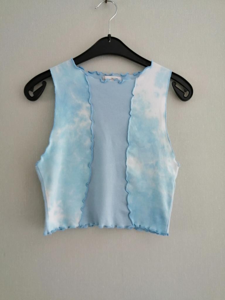 mooie gevlamde crop top Pull & Bear maat XS, Zo goed als nieuw, Maat 34 (XS) of kleiner, Verzenden, Blauw