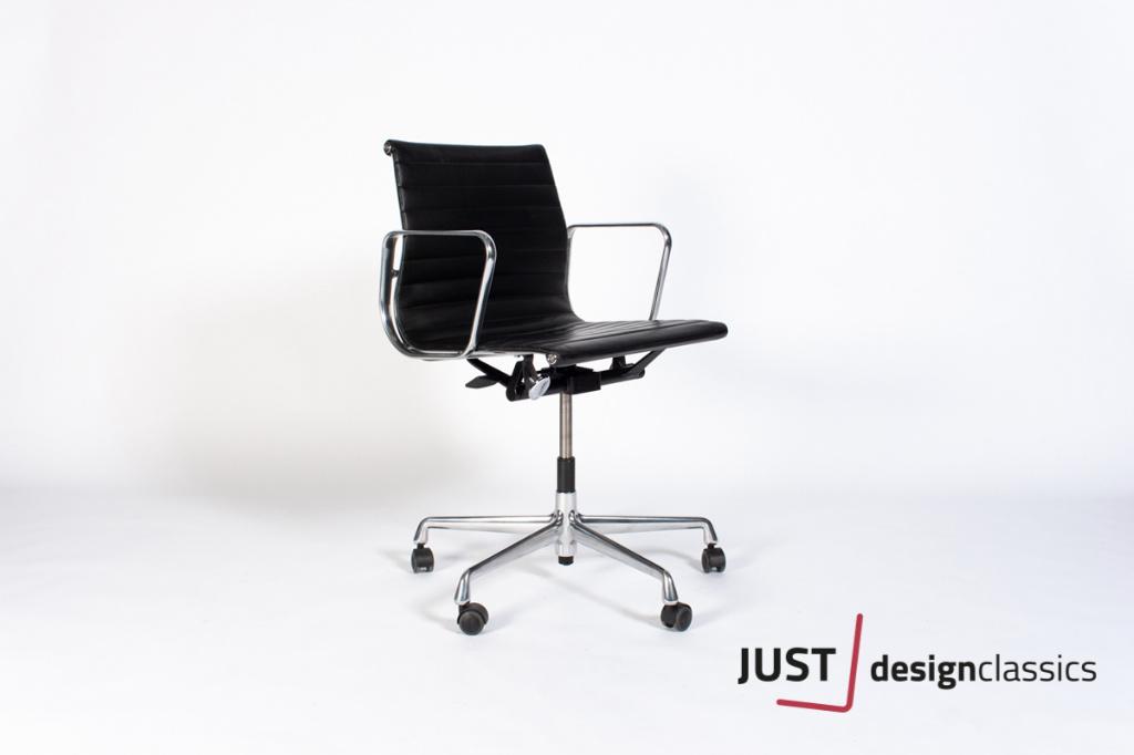 Vitra Eames ea 117 Zwart Leder Gepolijst  (voorraad:4), Enlèvement, Comme neuf, Noir