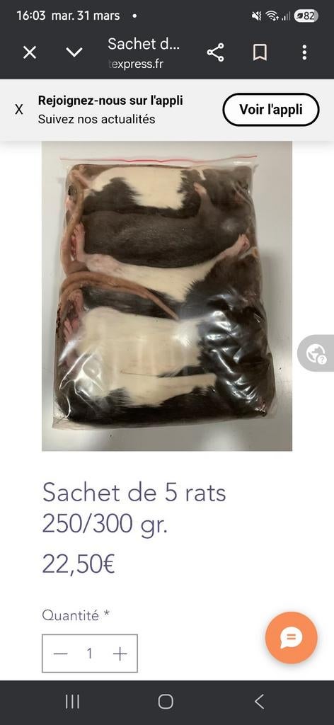 Nourriture reptiles, Animaux & Accessoires, Nourriture pour Animaux, Enlèvement