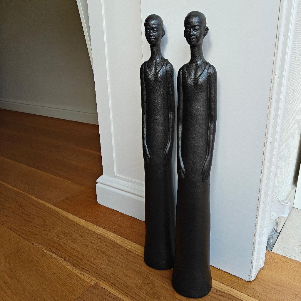 2 figuren in Afrikaanse stijl 64cm, Antiek en Kunst, Ophalen