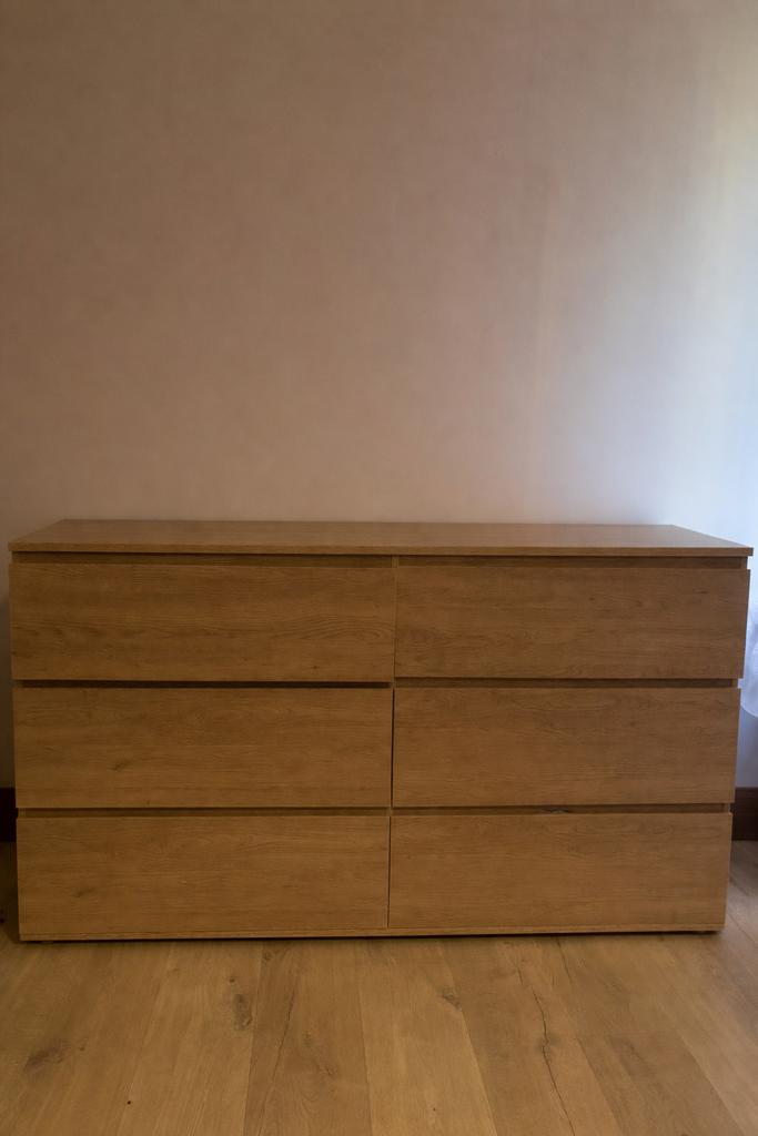 Commode IKEA MALM chene, 25 à 50 cm, 5 tiroirs ou plus, Moins de 100 cm, 150 à 200 cm