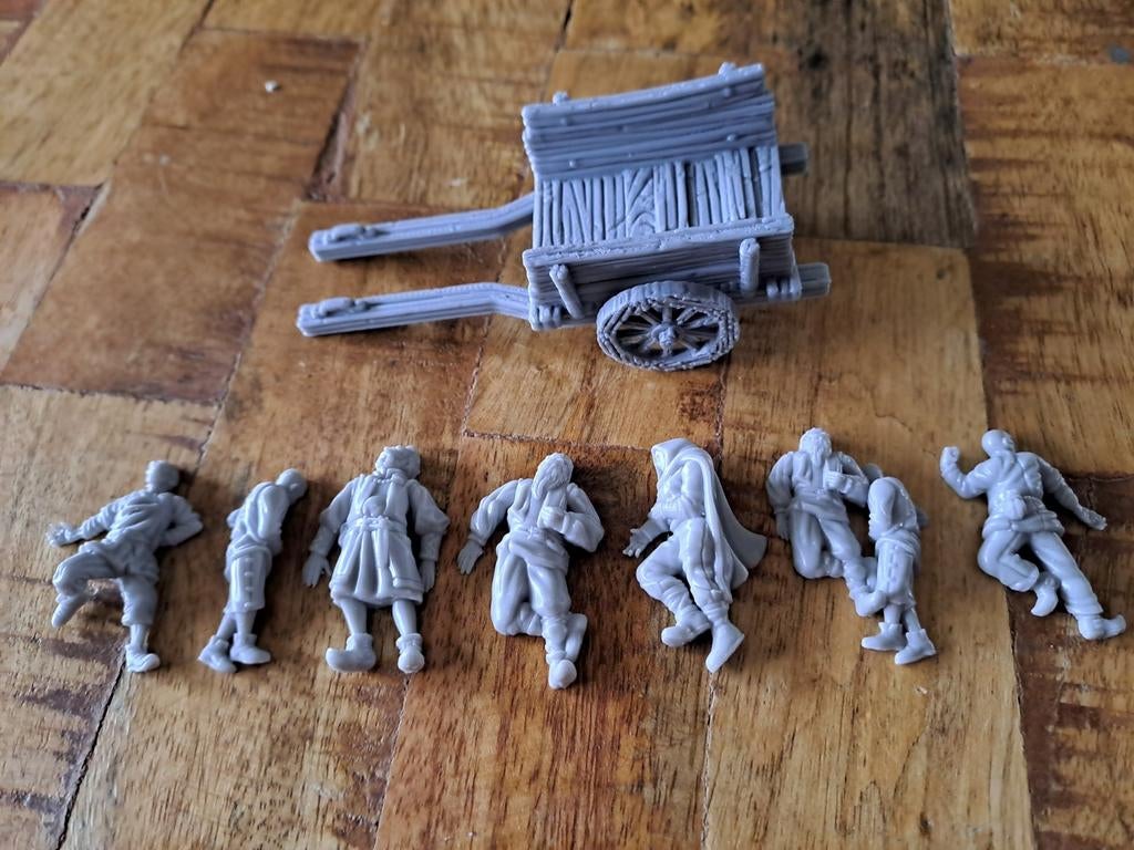 28mm hard plastic gedode middeleeuwers figuurtjes, Ophalen of Verzenden, Figuurtje(s)