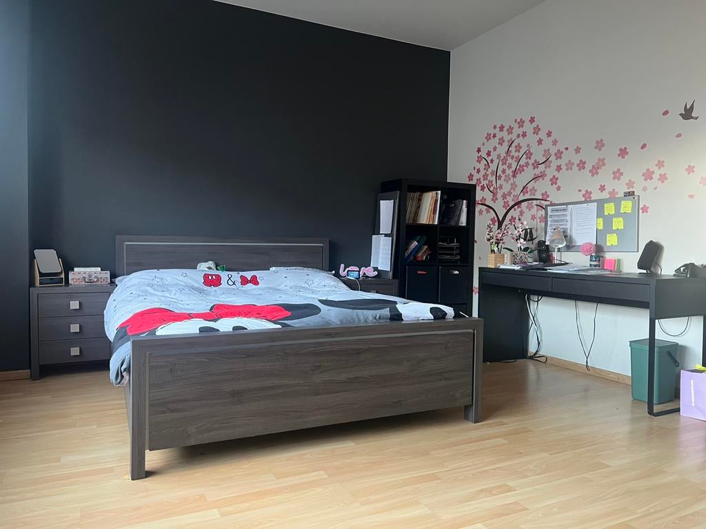 Bed + 2 nachtkastjes, Maison & Meubles, Chambre à coucher | Lits, Comme neuf, Deux personnes, 160 cm, 200 cm, Brun, Enlèvement