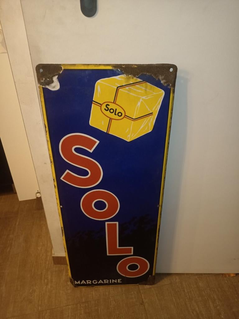 Emaille bord solo jaren 40, Verzamelen, Ophalen of Verzenden, Zo goed als nieuw