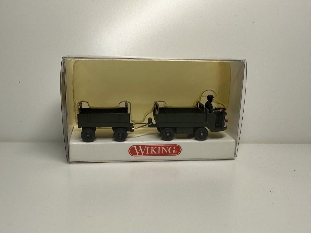 Ancien Chariot de Quai Militaire 1/87 HO WIKING Neuf + Boite, Enlèvement ou Envoi, Neuf, Grue, Tracteur ou Agricole, Wiking