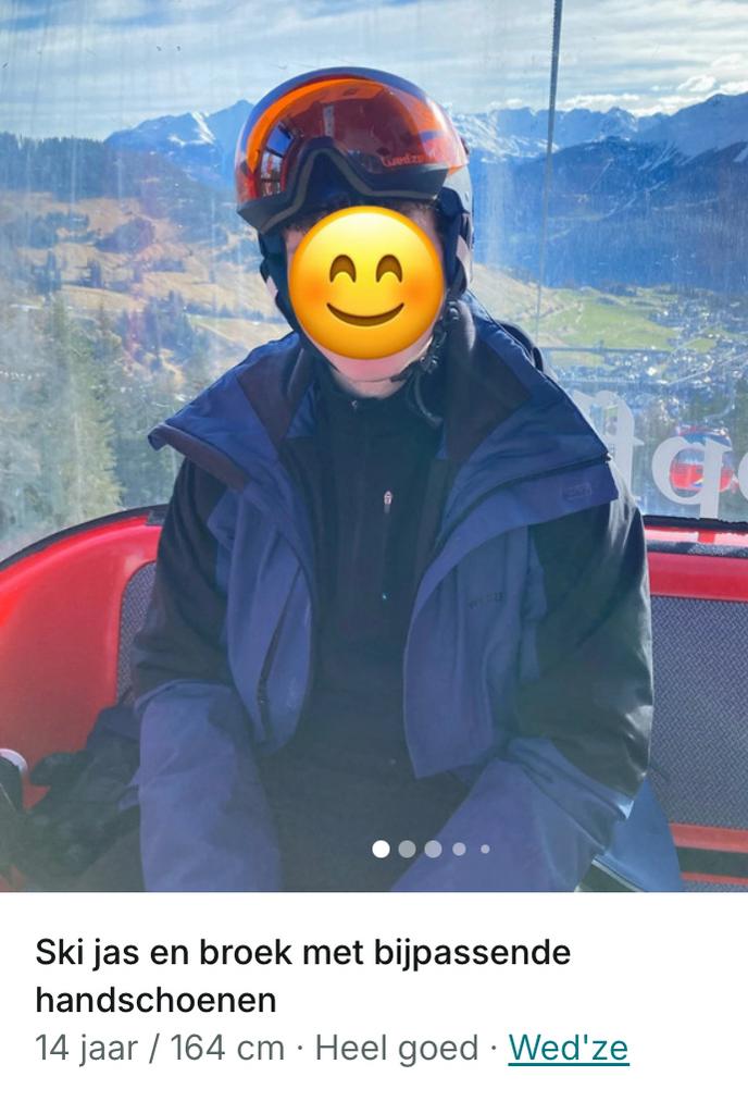 Ski kledij, met handschoenen, blauw met zwart, Ophalen of Verzenden, Gedragen, Jack