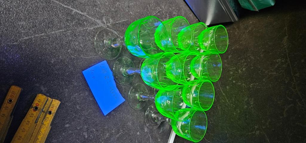 Lot 10 verres ouraline 11.5cm, Antiquités & Art, Enlèvement ou Envoi