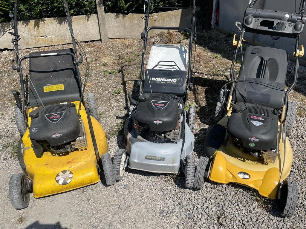 3x Grasmaaier Power Plus 675ex 56cm - B&S motor 190cc, Ophalen, Cirkelmaaier, Zo goed als nieuw, Benzine-grasmaaier