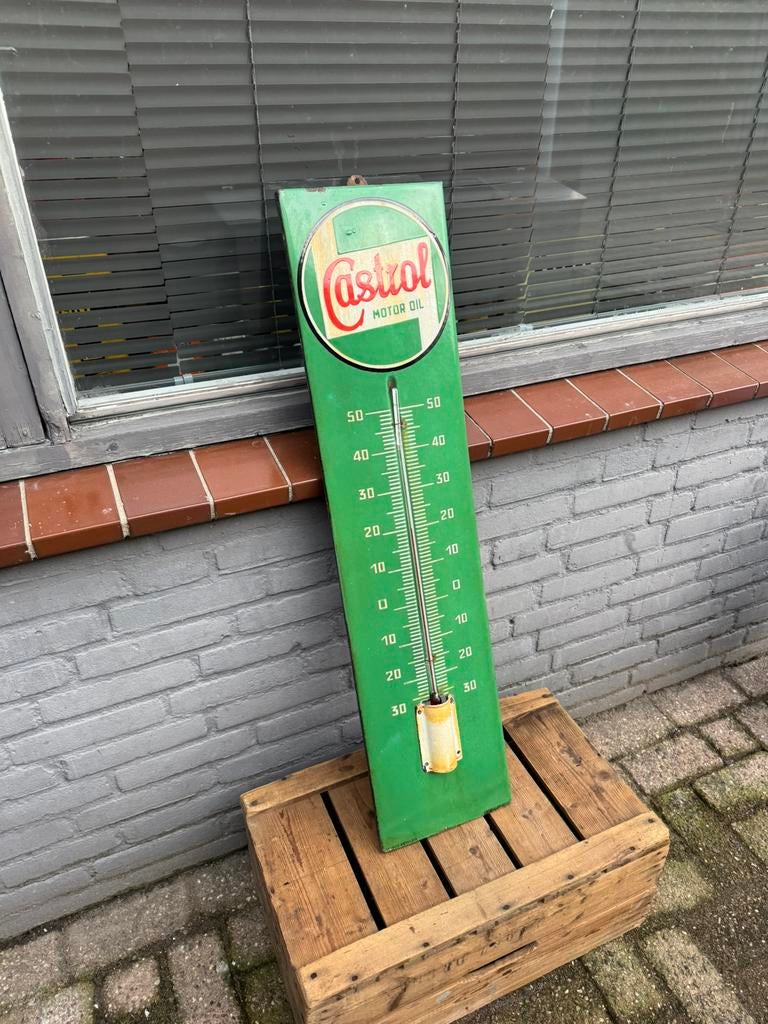 Panneau d'affichage émaillé Castrol 1954 XL, Collections, Enlèvement ou Envoi, Utilisé, Panneau publicitaire