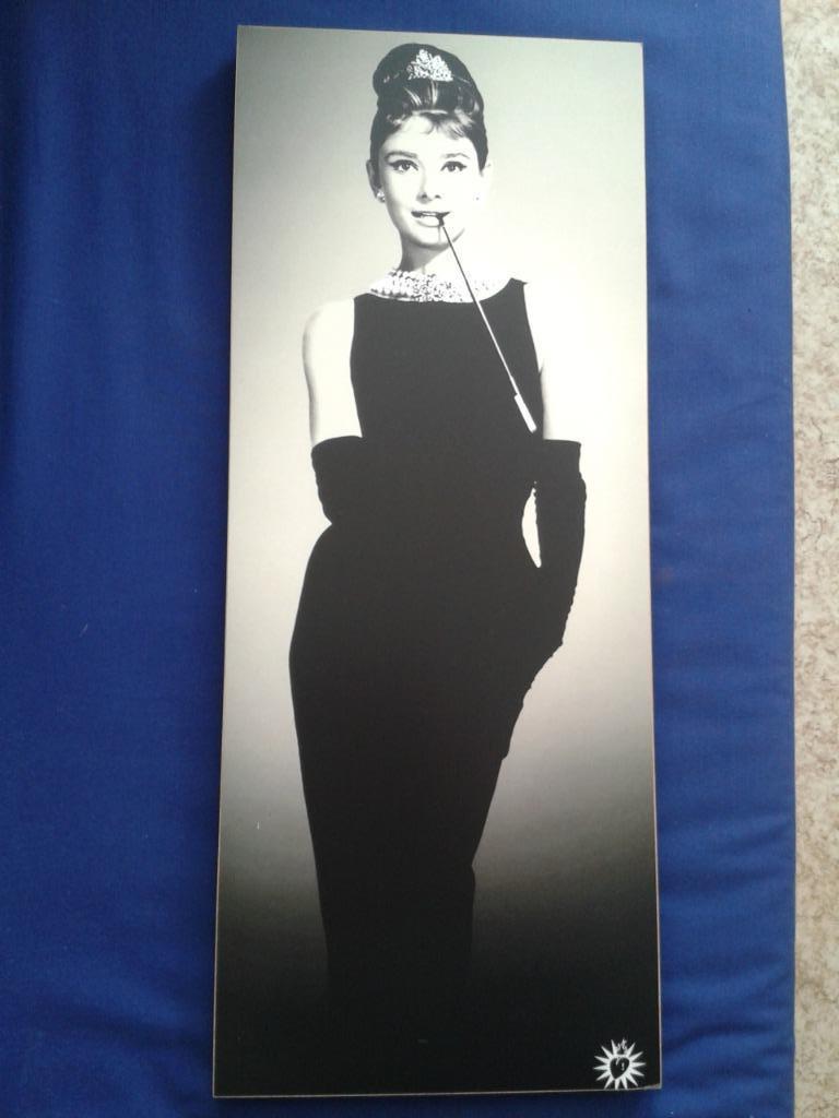 Audrey Hepburn op hout, Maison & Meubles, Enlèvement ou Envoi, Comme neuf, Imprimé