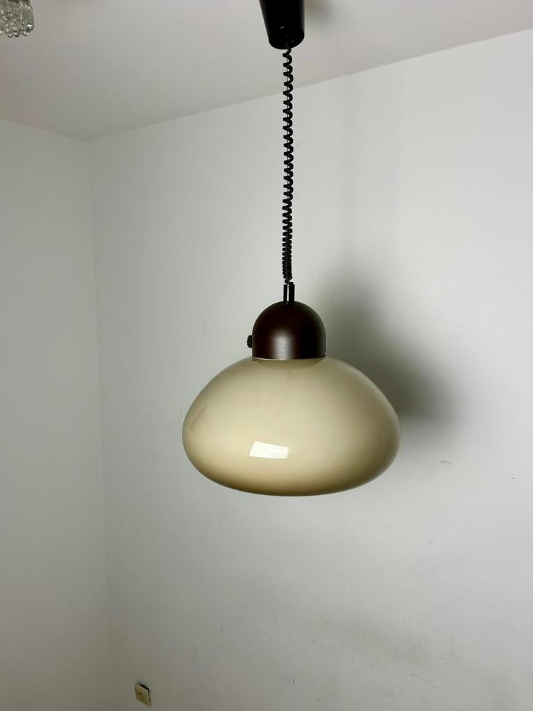 Vintage mushroom hanglamp Herda jaren 80, Kunststof, Gebruikt, Vintage, Ophalen of Verzenden