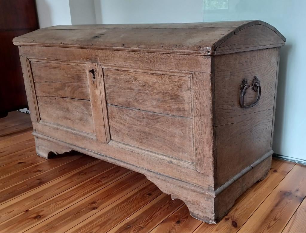 Antiquité - coffre de voyage en chêne, Huis en Inrichting, Woonaccessoires | Kisten, Zo goed als nieuw, Eikenhout, Ophalen