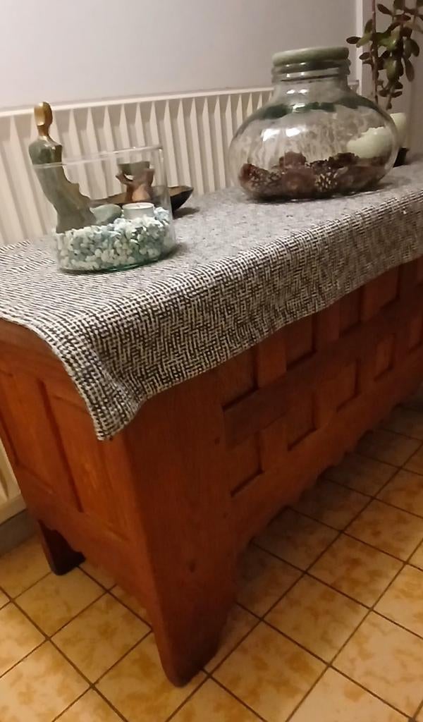 Grand coffre( 140/70/50)vintage en chêne clair., Enlèvement, Chêne