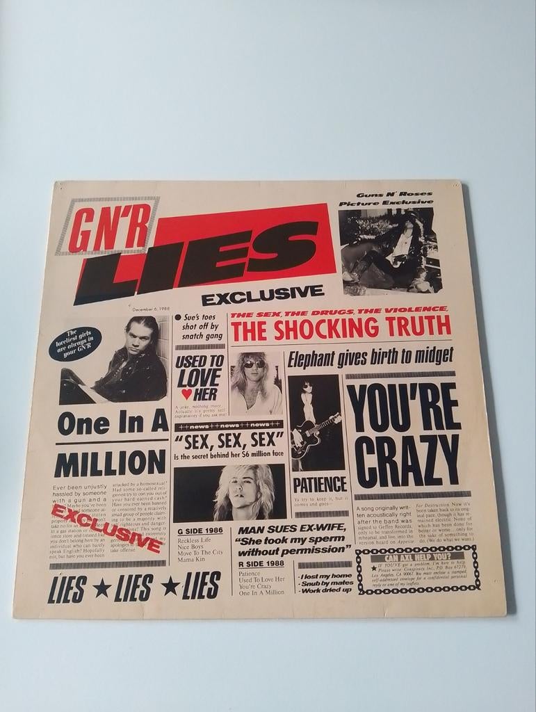 Guns n'roses - Lies 1ste uncensored issue, Ophalen of Verzenden, Gebruikt