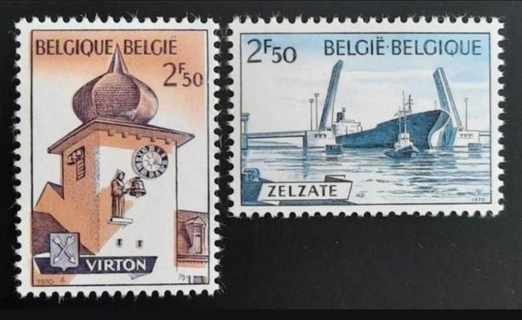 België: OBP 1537/38 ** Virton en Zelzate 1970., Frankeerzegel, Ophalen of Verzenden, Zonder stempel, Postfris