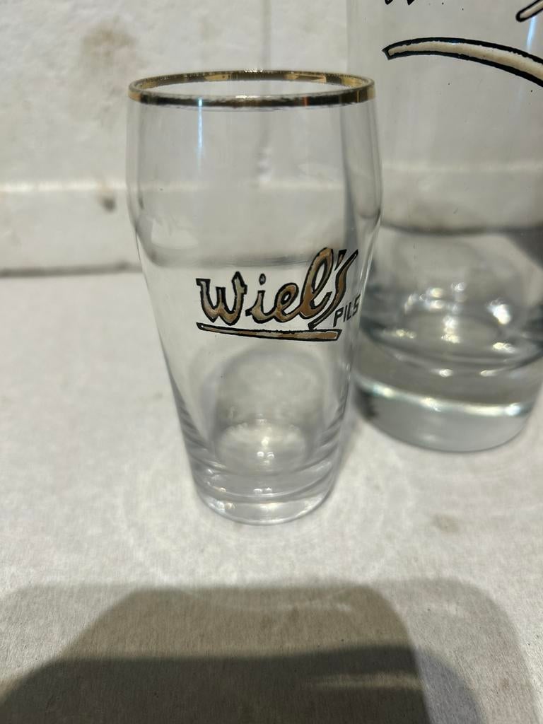 Petit verre degustation galopin Wiel’s Pils émaillé, Ophalen of Verzenden, Zo goed als nieuw