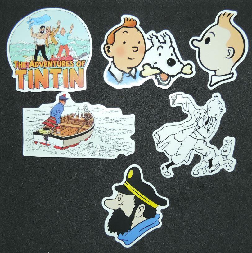 Tintin et Milou, capitaine Haddock - Hergé (12 autocollants), Envoi, Tintin, Neuf, Image, Affiche ou Autocollant