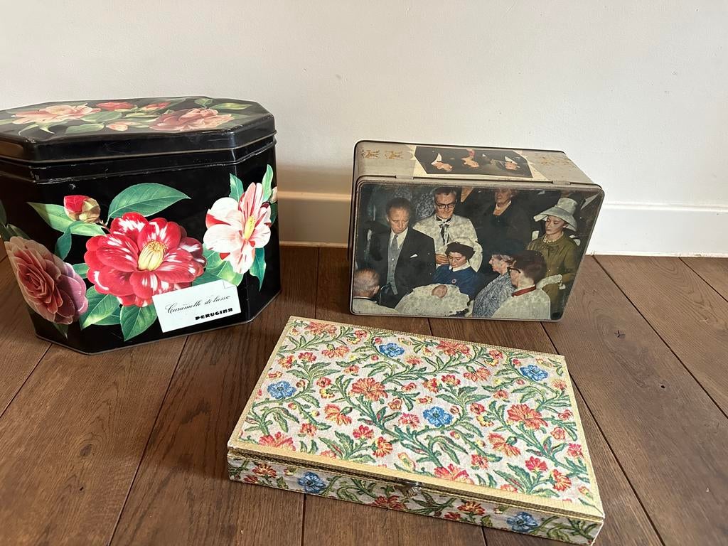 3 boîtes en fer blanc vintage, Enlèvement ou Envoi, Utilisé, Autre, Autres marques